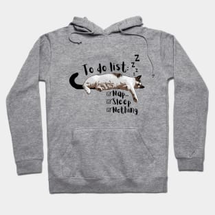 To Do List Nap Sleep Nothing Cute and Funny Sleeping Cat Hoodie